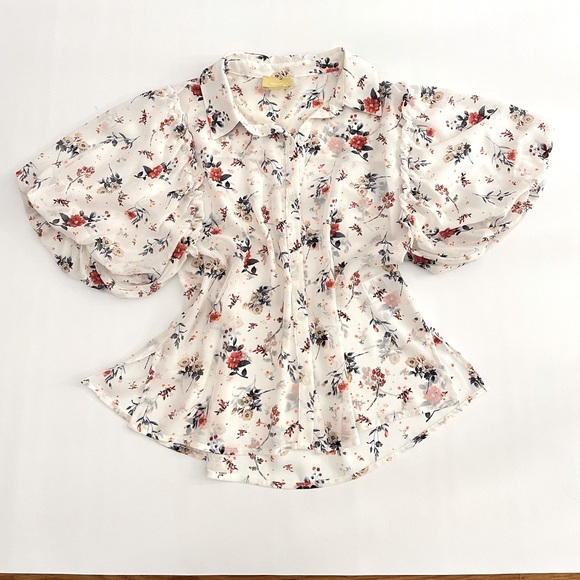 Anthropologie Maeve Dellaroe Floral Button-down size S - Picture 2 of 12